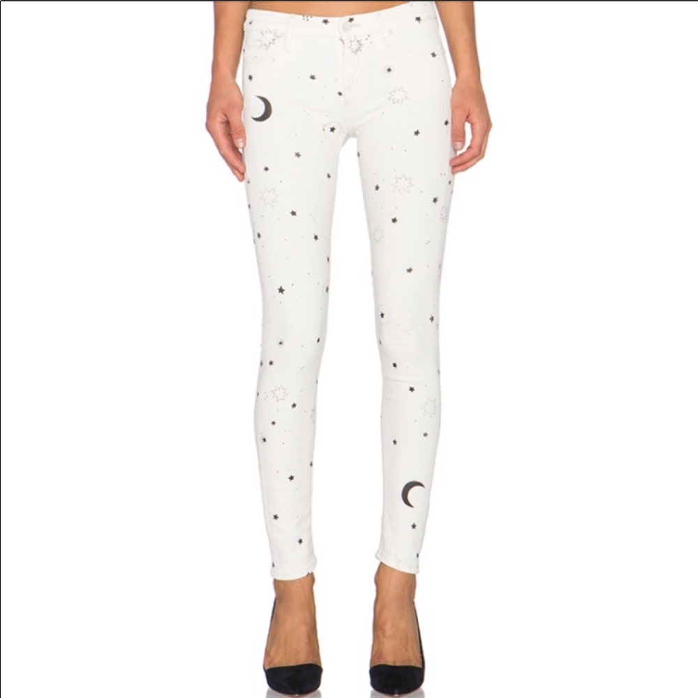 Mother Looker Jeans Moonlight Moon Stars Sz 28 F1